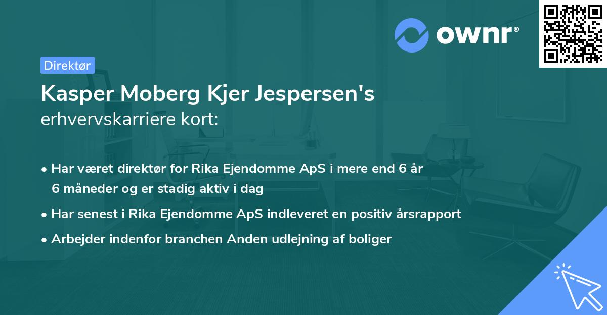 Kasper Moberg Kjer Jespersen's erhvervskarriere kort
