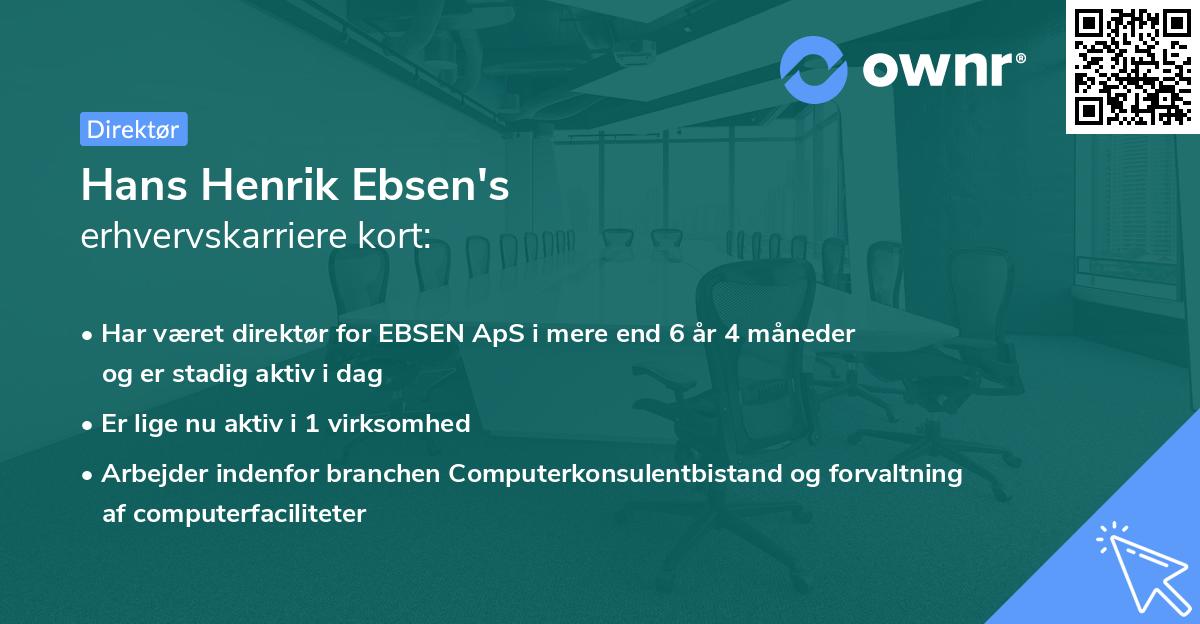 Hans Henrik Ebsen's erhvervskarriere kort