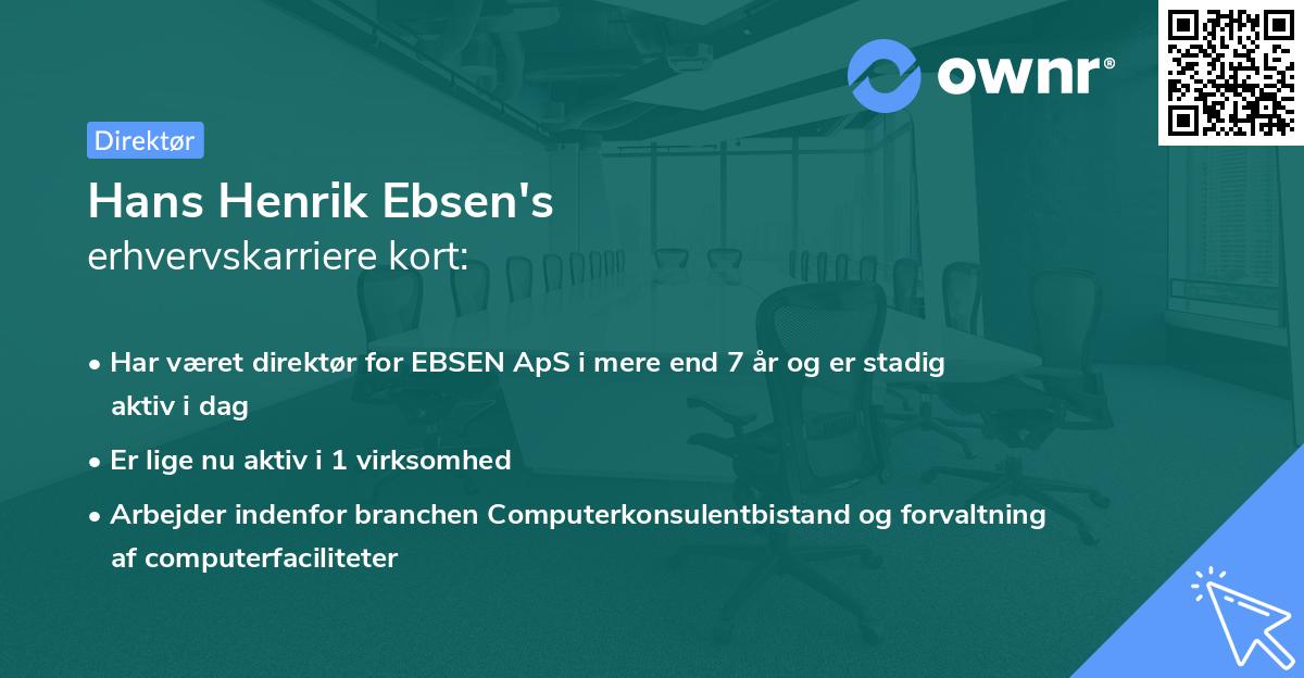 Hans Henrik Ebsen's erhvervskarriere kort