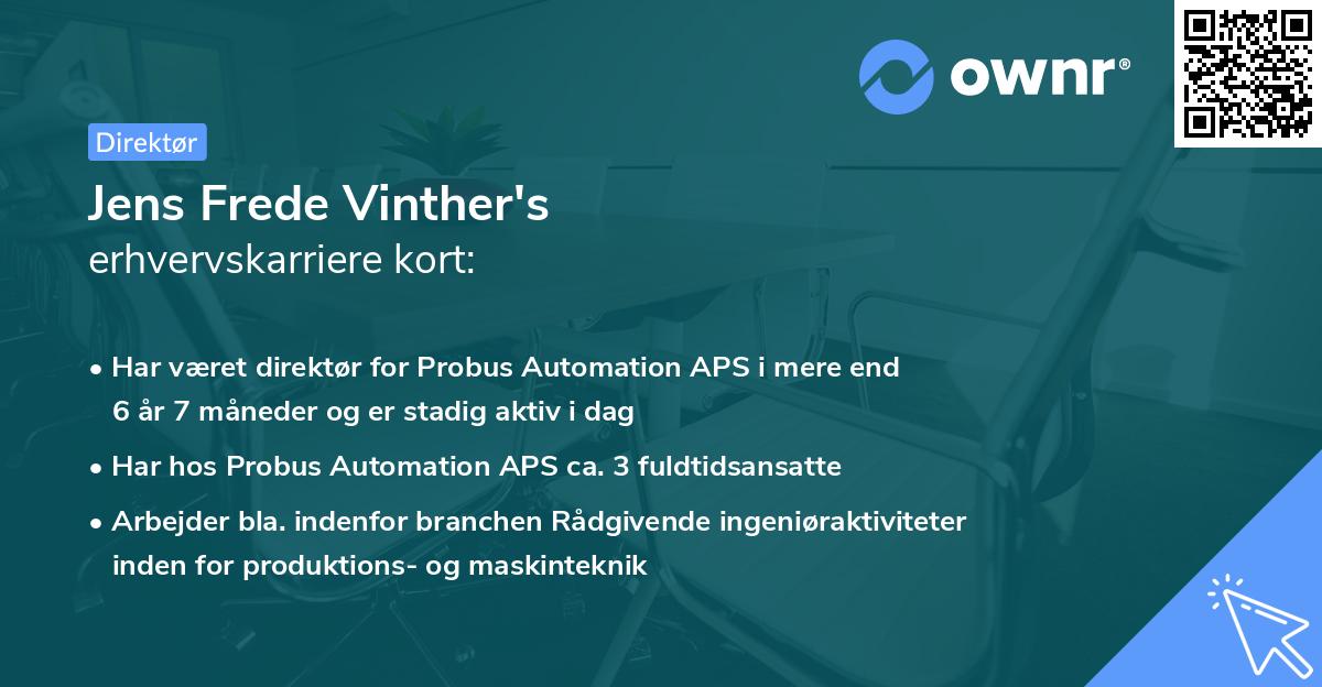 Jens Frede Vinther's erhvervskarriere kort