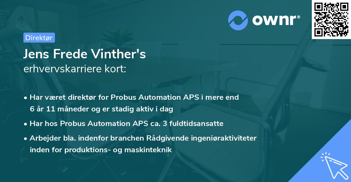 Jens Frede Vinther's erhvervskarriere kort