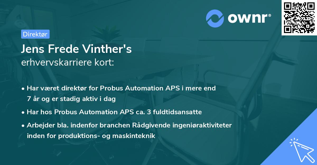 Jens Frede Vinther's erhvervskarriere kort