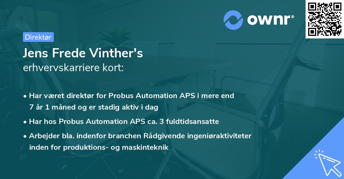 Jens Frede Vinther's erhvervskarriere kort