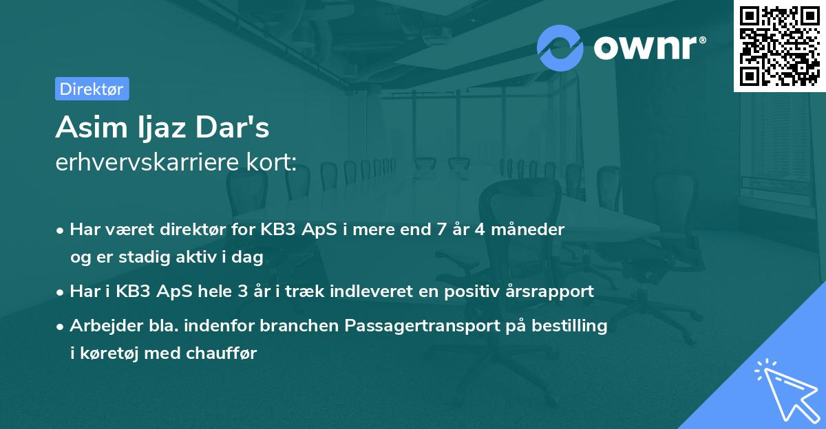 Asim Ijaz Dar's erhvervskarriere kort