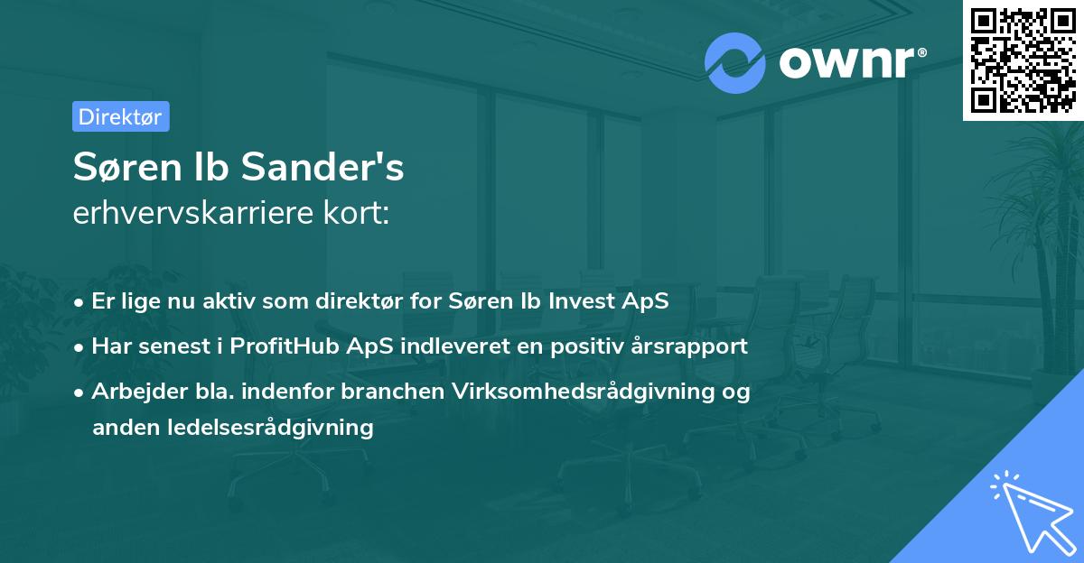 Søren Ib Sander's erhvervskarriere kort