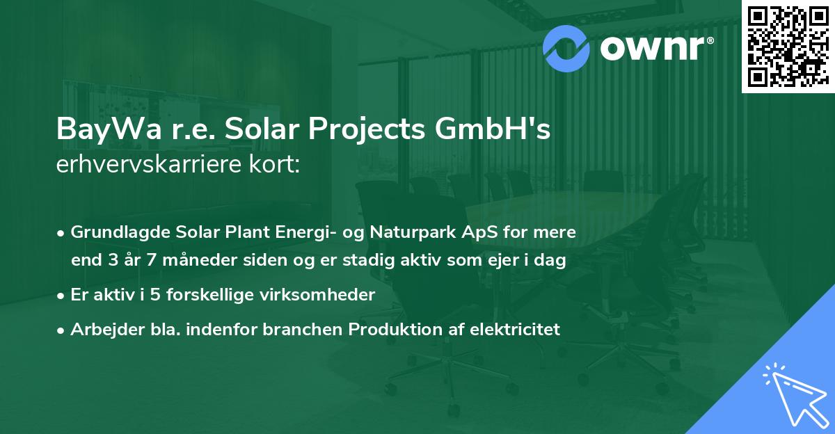 BayWa r.e. Solar Projects GmbH's erhvervskarriere kort