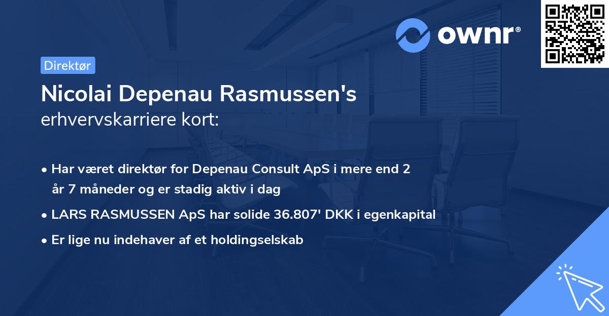 Nicolai Depenau Rasmussen's erhvervskarriere kort