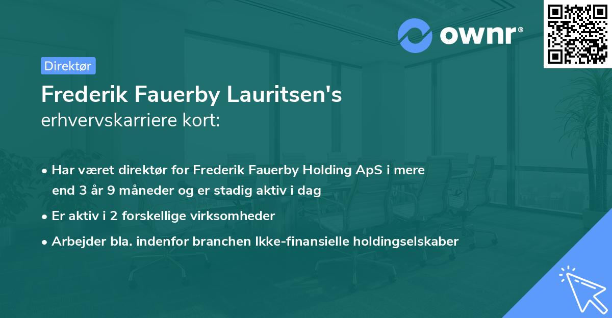 Frederik Fauerby Lauritsen's erhvervskarriere kort