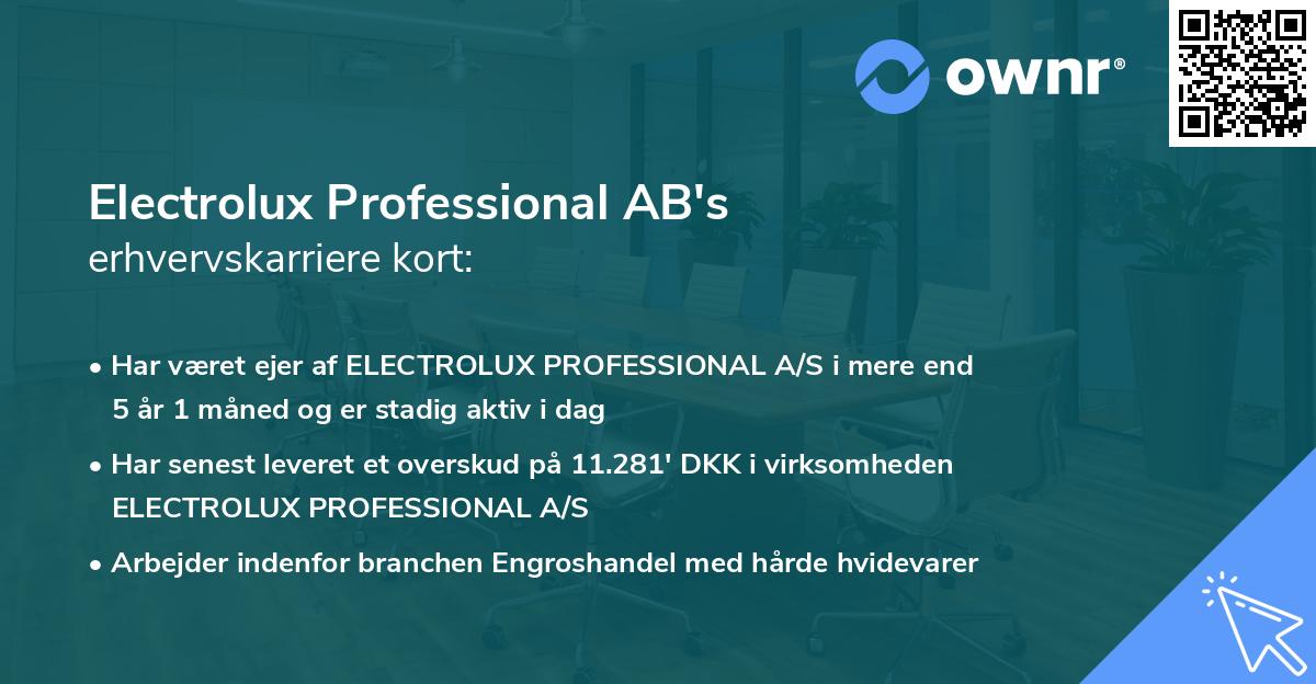 Electrolux Professional AB's erhvervskarriere kort