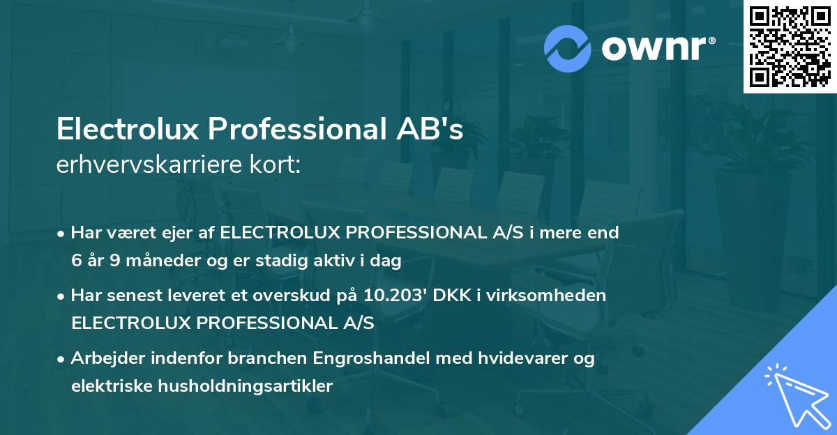 Electrolux Professional AB's erhvervskarriere kort