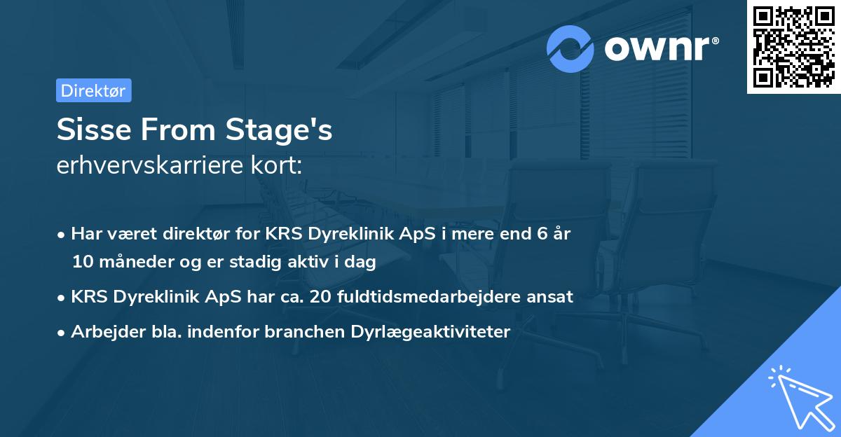 Sisse From Stage's erhvervskarriere kort