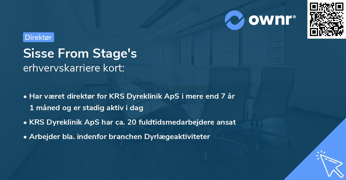 Sisse From Stage's erhvervskarriere kort