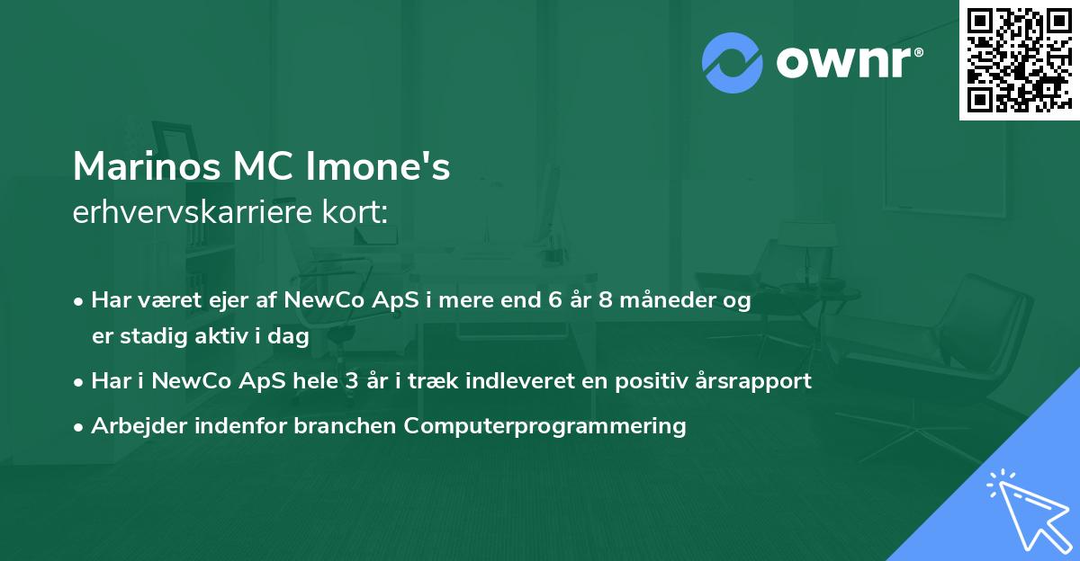 Marinos MC Imone's erhvervskarriere kort