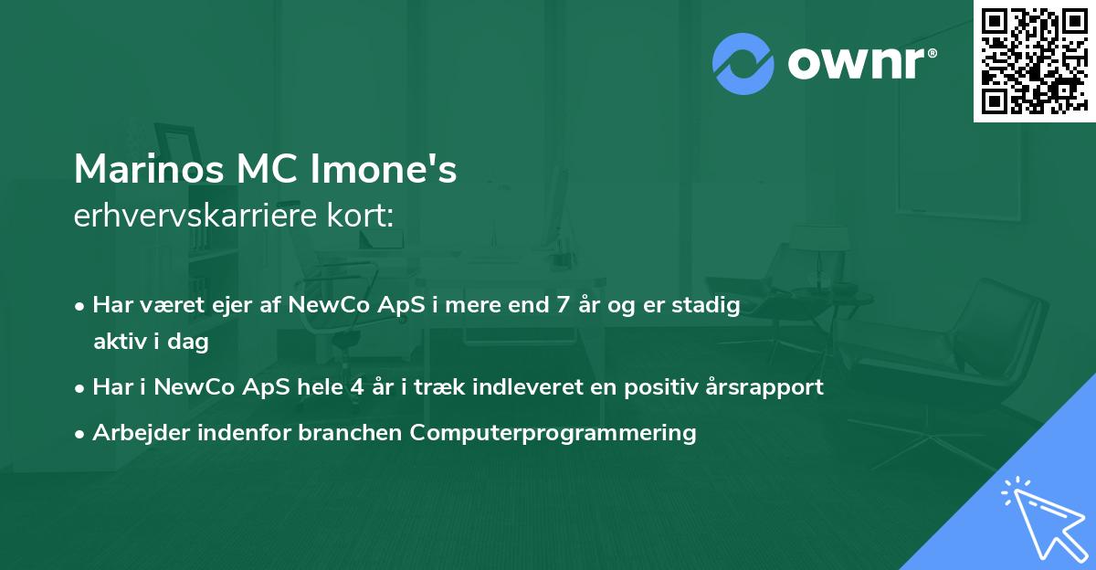 Marinos MC Imone's erhvervskarriere kort