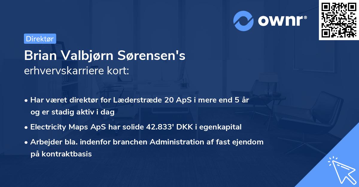 Brian Valbjørn Sørensen's erhvervskarriere kort