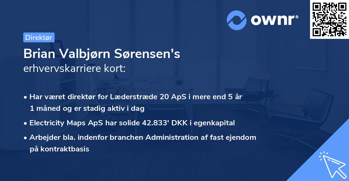 Brian Valbjørn Sørensen's erhvervskarriere kort