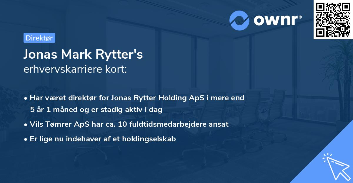 Jonas Mark Rytter's erhvervskarriere kort