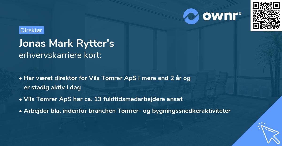 Jonas Mark Rytter's erhvervskarriere kort