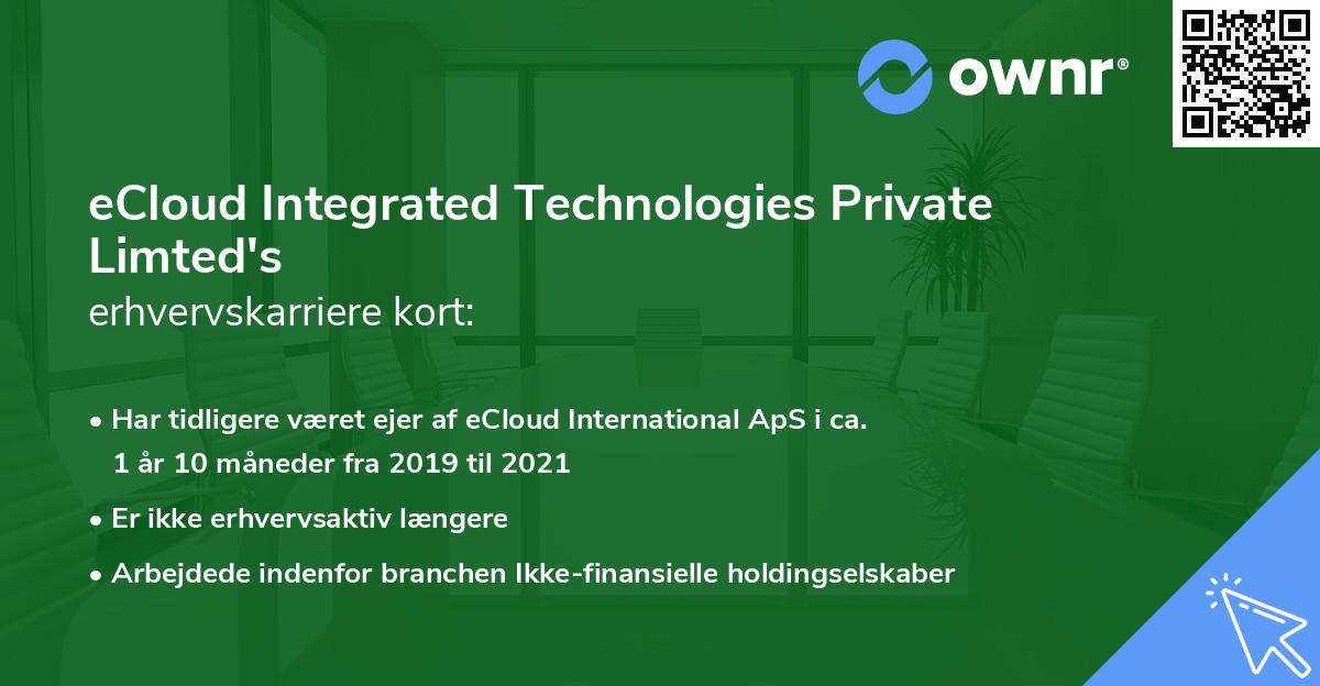 eCloud Integrated Technologies Private Limted's erhvervskarriere kort