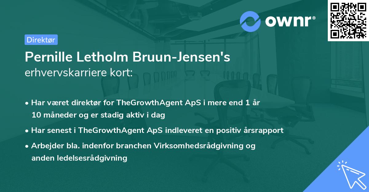 Pernille Letholm Bruun-Jensen's erhvervskarriere kort