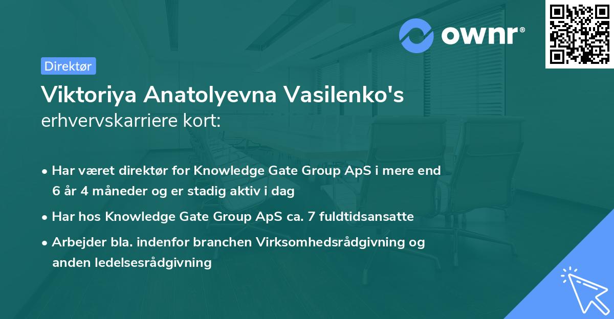 Viktoriya Anatolyevna Vasilenko's erhvervskarriere kort