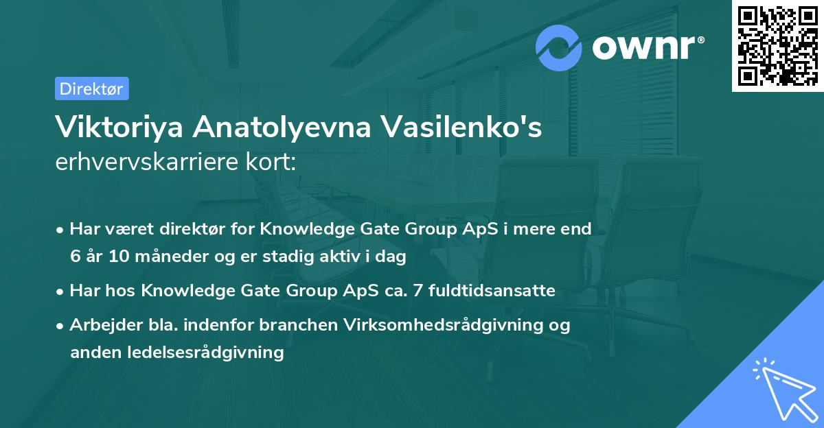 Viktoriya Anatolyevna Vasilenko's erhvervskarriere kort
