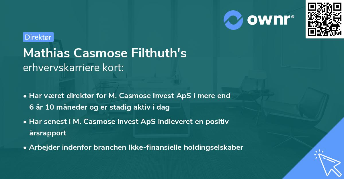 Mathias Casmose Filthuth's erhvervskarriere kort