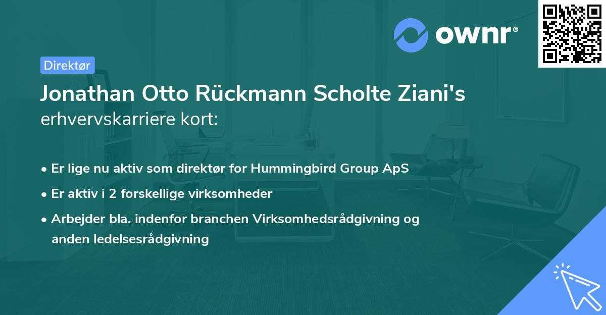 Jonathan Otto Rückmann Scholte Ziani's erhvervskarriere kort