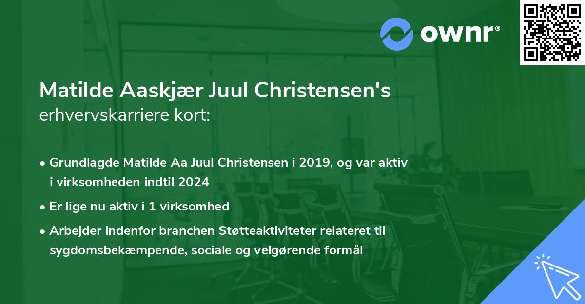 Matilde Aaskjær Juul Christensen's erhvervskarriere kort