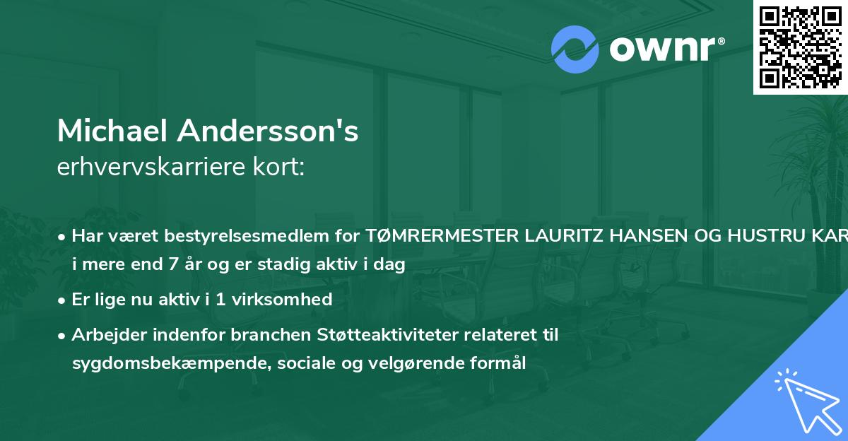 Michael Andersson's erhvervskarriere kort