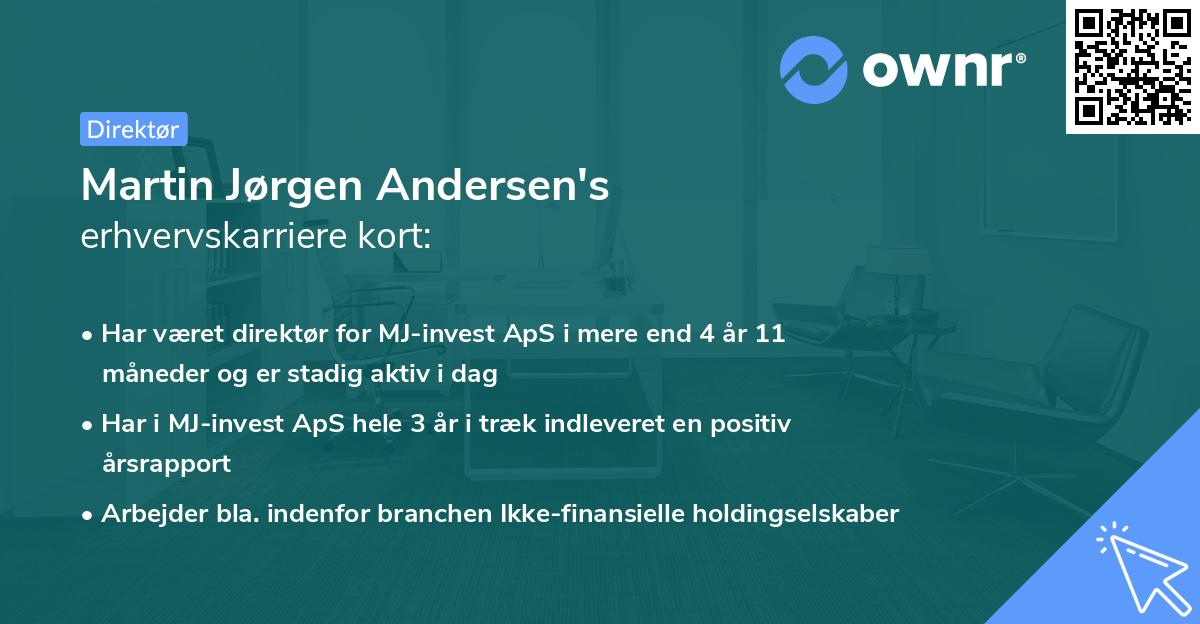 Martin Jørgen Andersen's erhvervskarriere kort