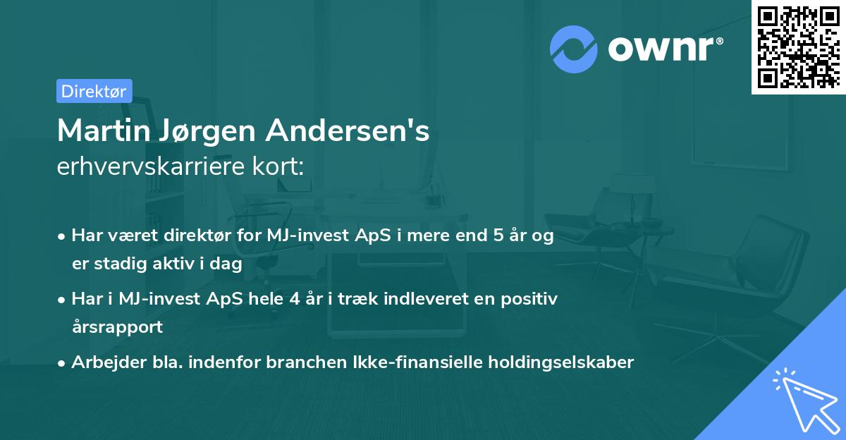 Martin Jørgen Andersen's erhvervskarriere kort