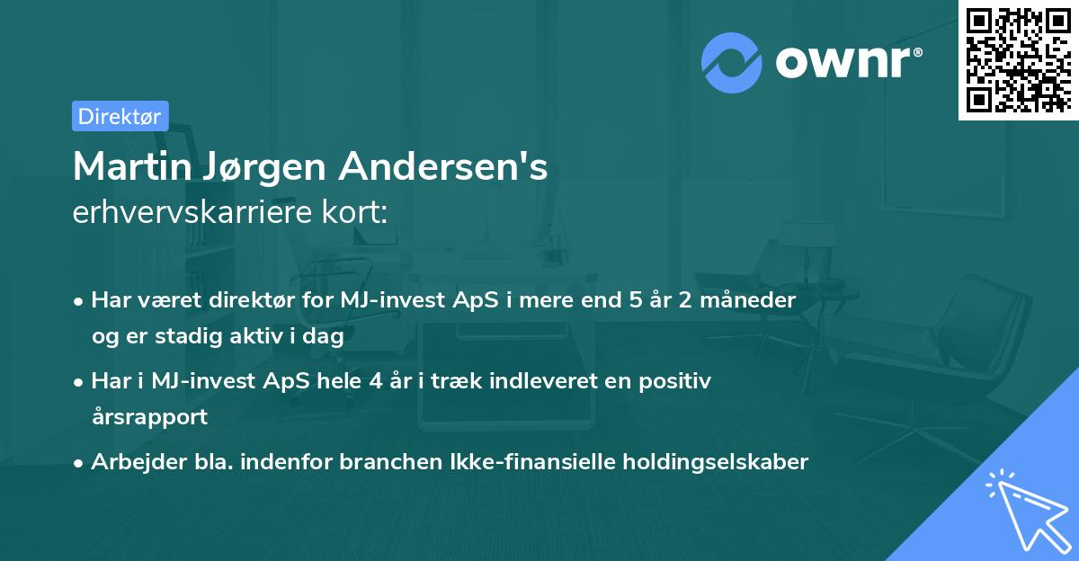Martin Jørgen Andersen's erhvervskarriere kort