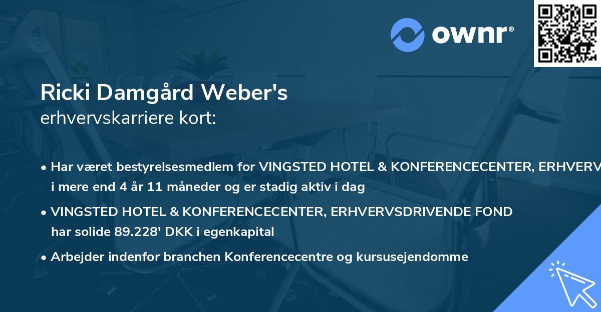 Ricki Damgård Weber's erhvervskarriere kort