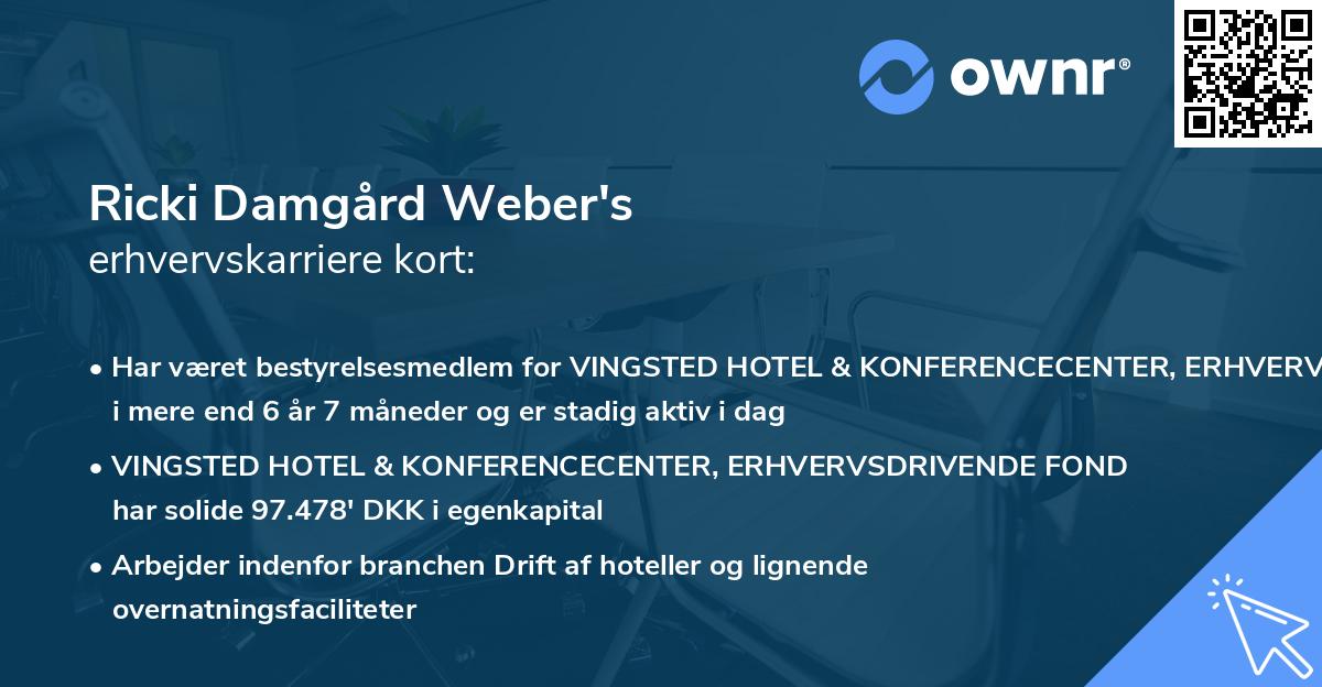 Ricki Damgård Weber's erhvervskarriere kort