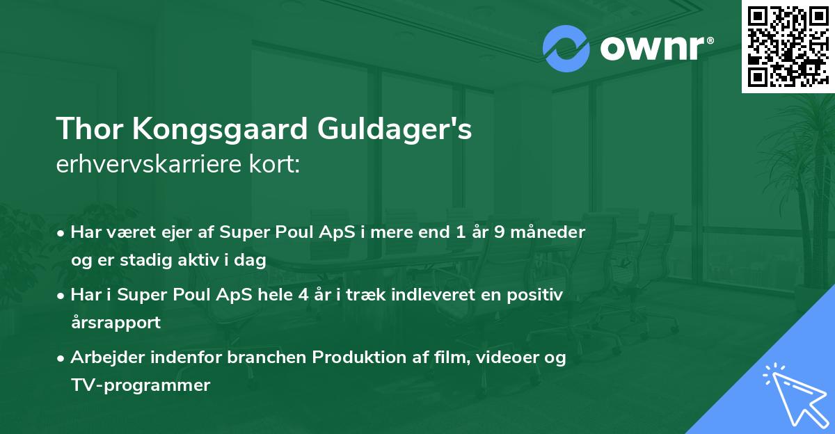 Thor Kongsgaard Guldager's erhvervskarriere kort