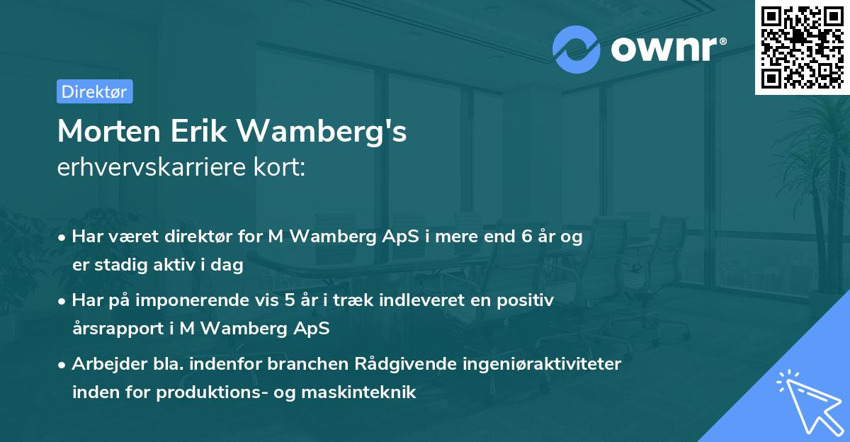 Morten Erik Wamberg's erhvervskarriere kort
