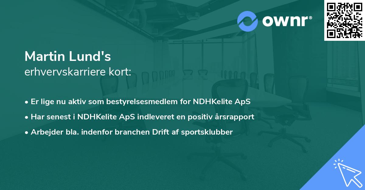 Martin Lund's erhvervskarriere kort