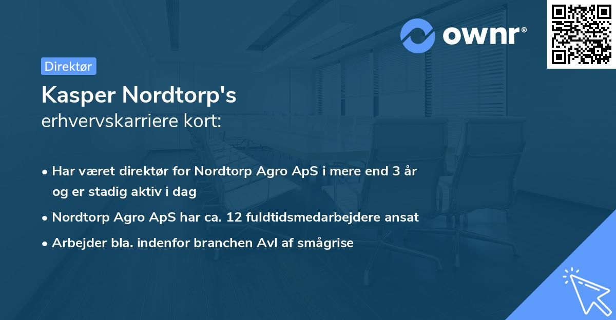 Kasper Nordtorp's erhvervskarriere kort