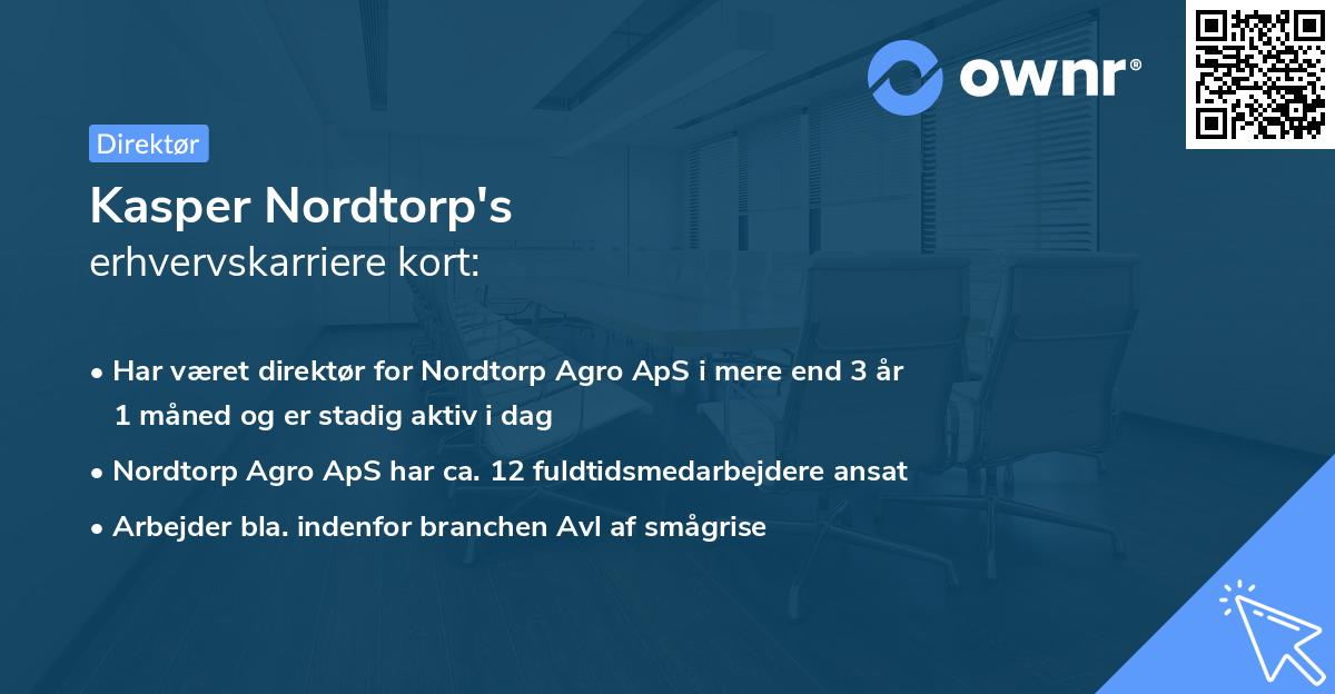 Kasper Nordtorp's erhvervskarriere kort