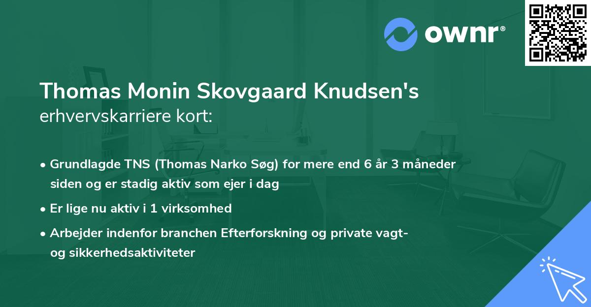 Thomas Monin Skovgaard Knudsen's erhvervskarriere kort