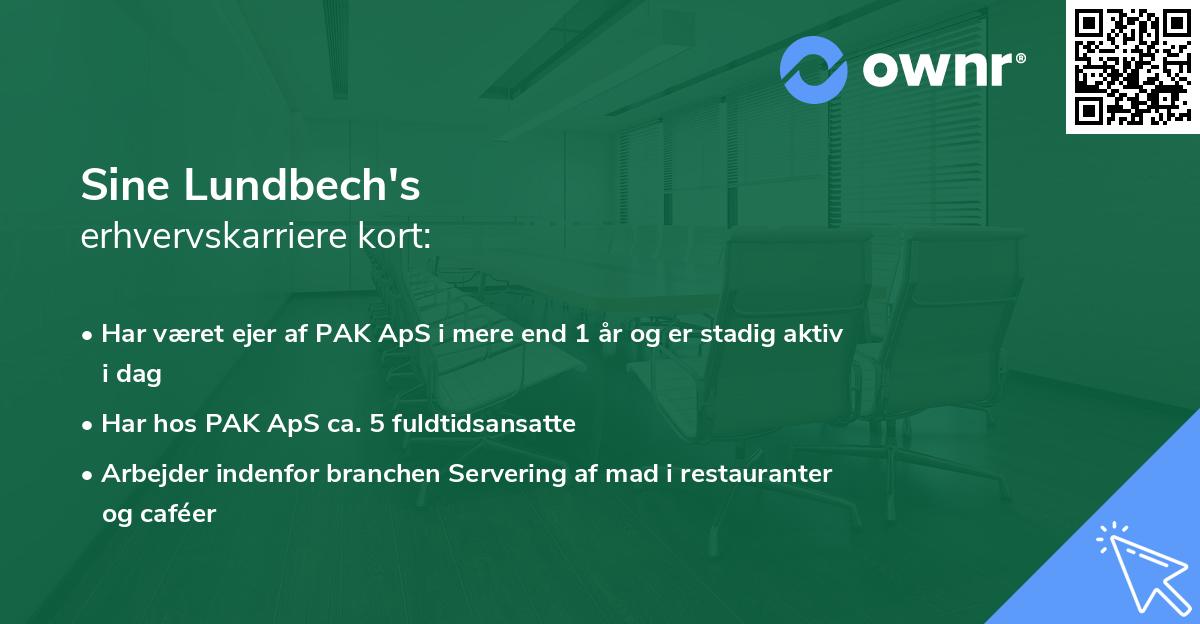 Sine Lundbech's erhvervskarriere kort