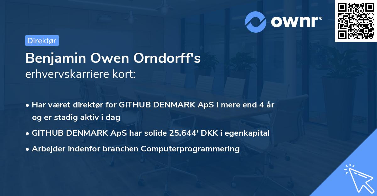 Benjamin Owen Orndorff's erhvervskarriere kort