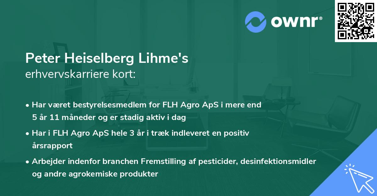 Peter Heiselberg Lihme's erhvervskarriere kort