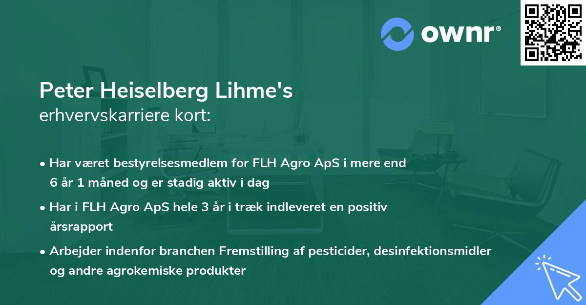 Peter Heiselberg Lihme's erhvervskarriere kort