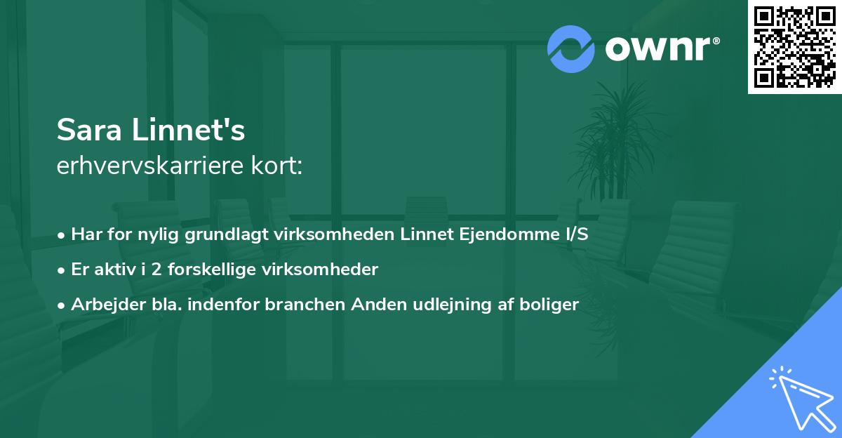 Sara Linnet's erhvervskarriere kort