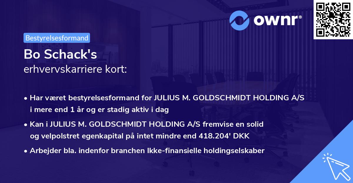 Bo Schack's erhvervskarriere kort