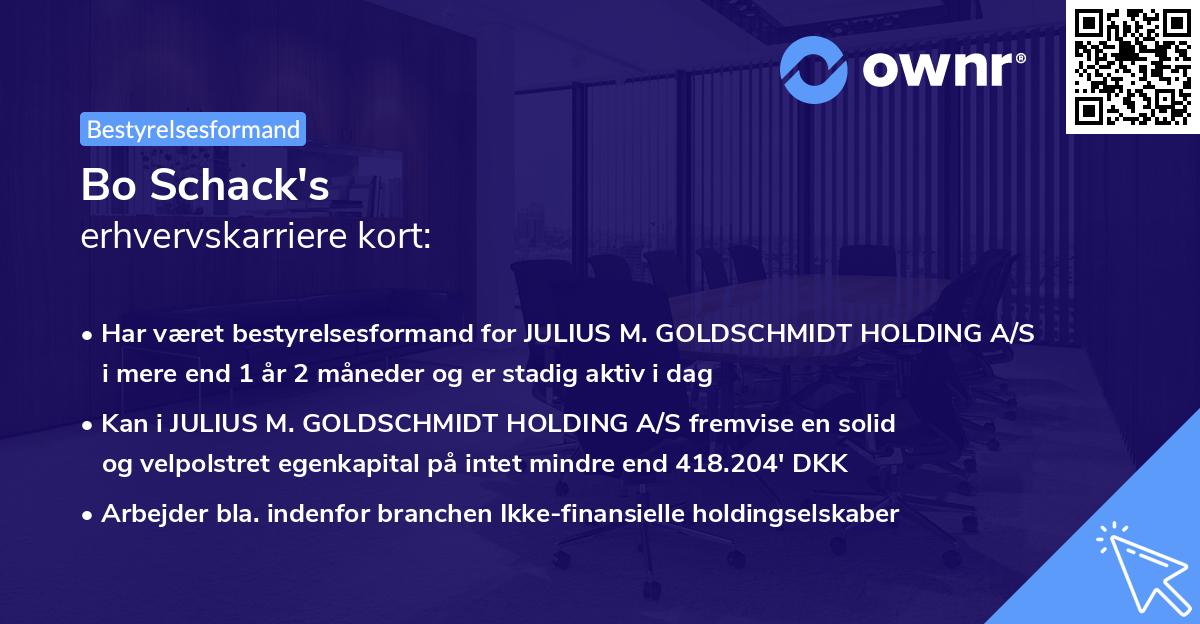 Bo Schack's erhvervskarriere kort