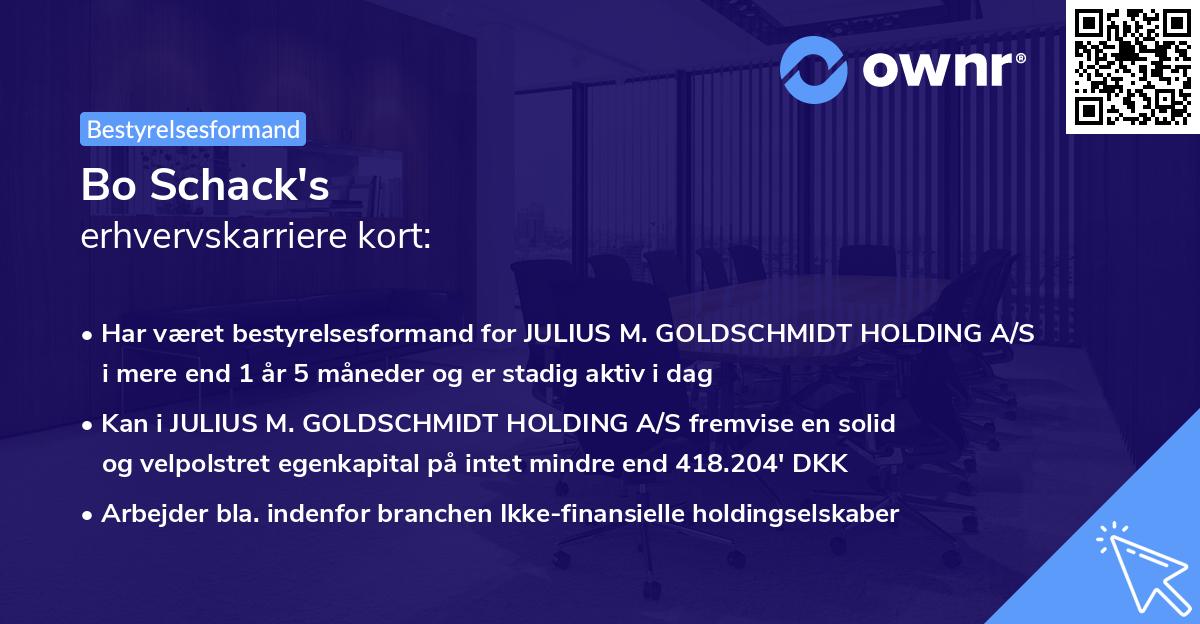 Bo Schack's erhvervskarriere kort