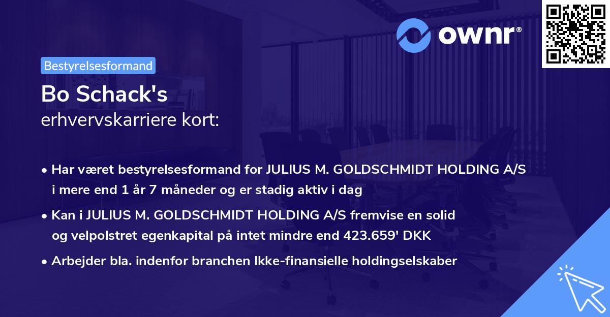 Bo Schack's erhvervskarriere kort